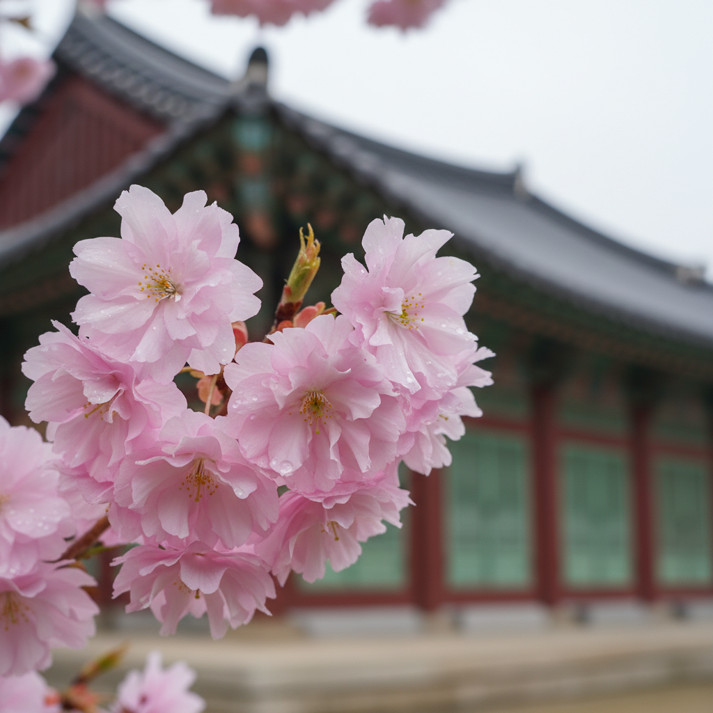 문수사 겹벚꽃 꽃잎 클로즈업