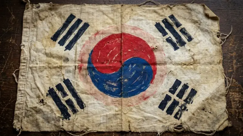 서울 진관사 칠성각 보수 공사 중 발견된, 일장기 위에 덧그려진 백초월 스님의 진관사 태극기로 뭉클한 역사를 보여줌