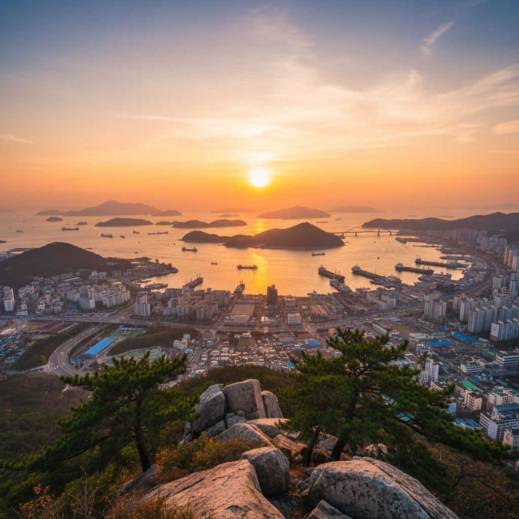 유달산 일등바위에서 보는 목포 시내 전망